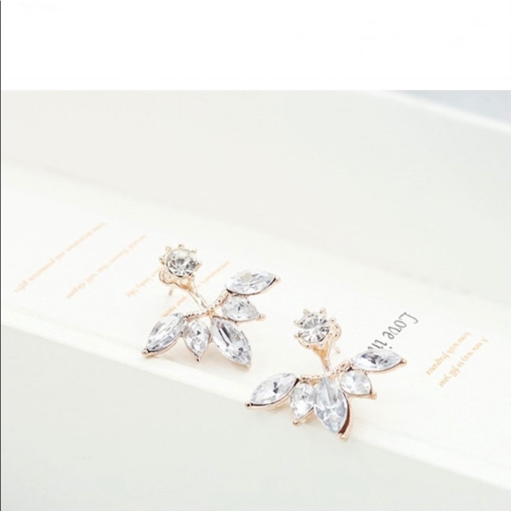 Gorgeous gold stud jacket earrings